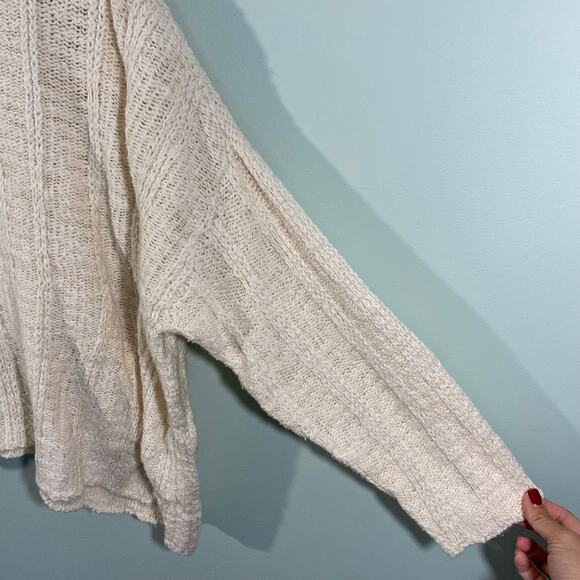 Eileen Fisher Women Cream Cable Knit Loose Fit Organic Cotton Sweater Size XL - Picture 6 of 8